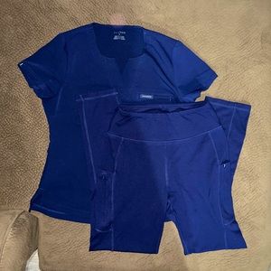 JAANUU Navy Blue Scrub Set